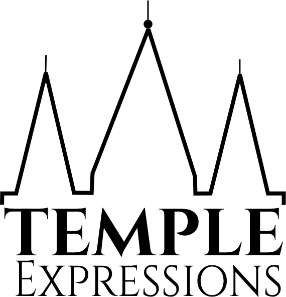 Logo for Temple Expressions with stylized temple profile above the text.